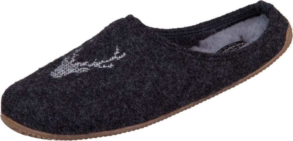 Living Kitzbühel Wildkogel Damen Filz-Pantoffeln mit Lammfellinnensohle Anthrazit, 4862-600 - Gr. 46