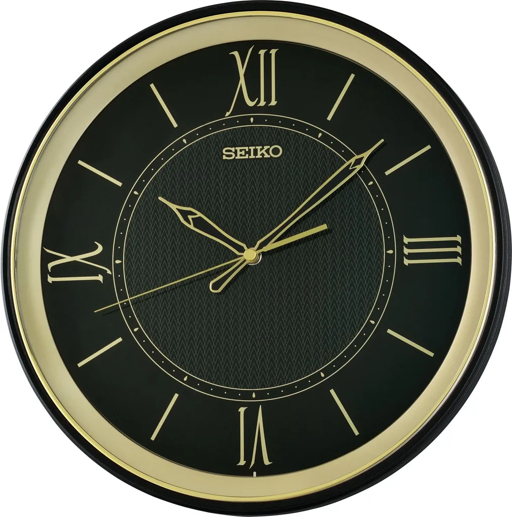 Horloge de Salon Seiko Silencieuse Noire pour Chambre ou Bureau Calme