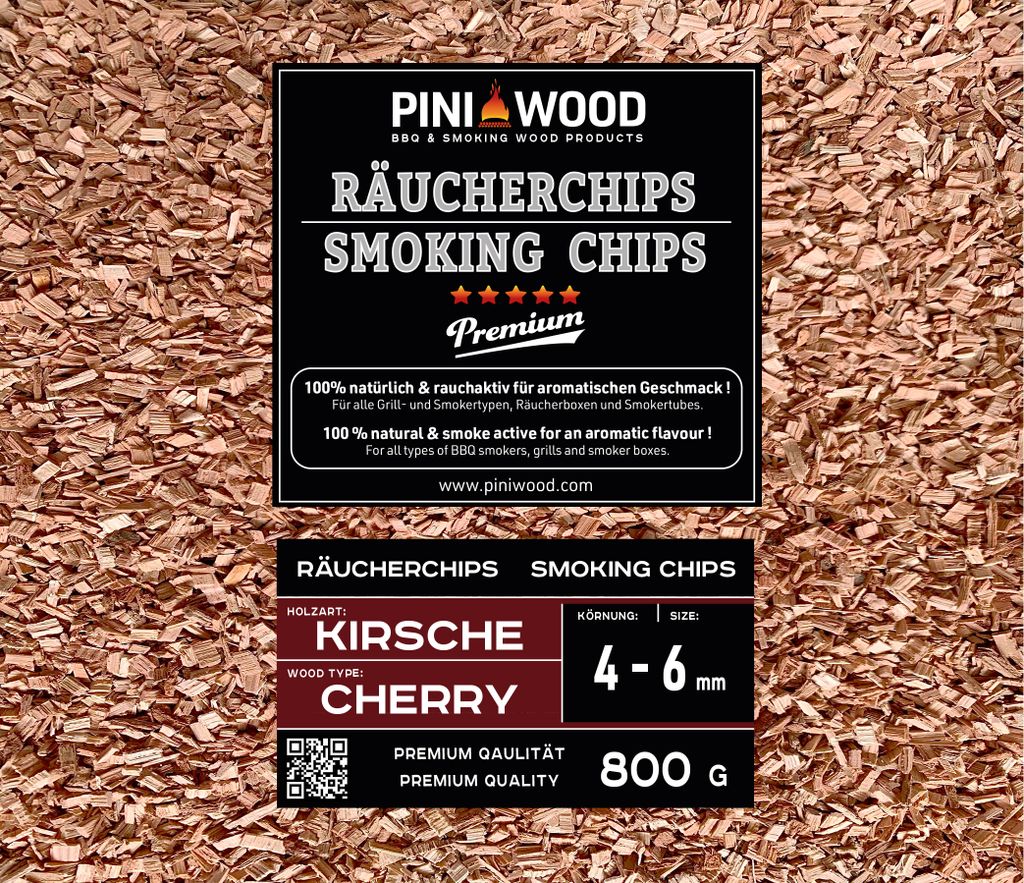 PINI 800 g Räucherchips Kirsche 4-6 mm Smoking Chips Produktbild 