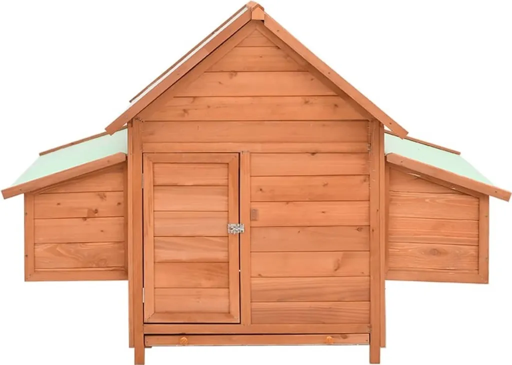 Grand Abri à Poules en Bois Naturel 150 cm - Clapier Basse-cour vidaXL