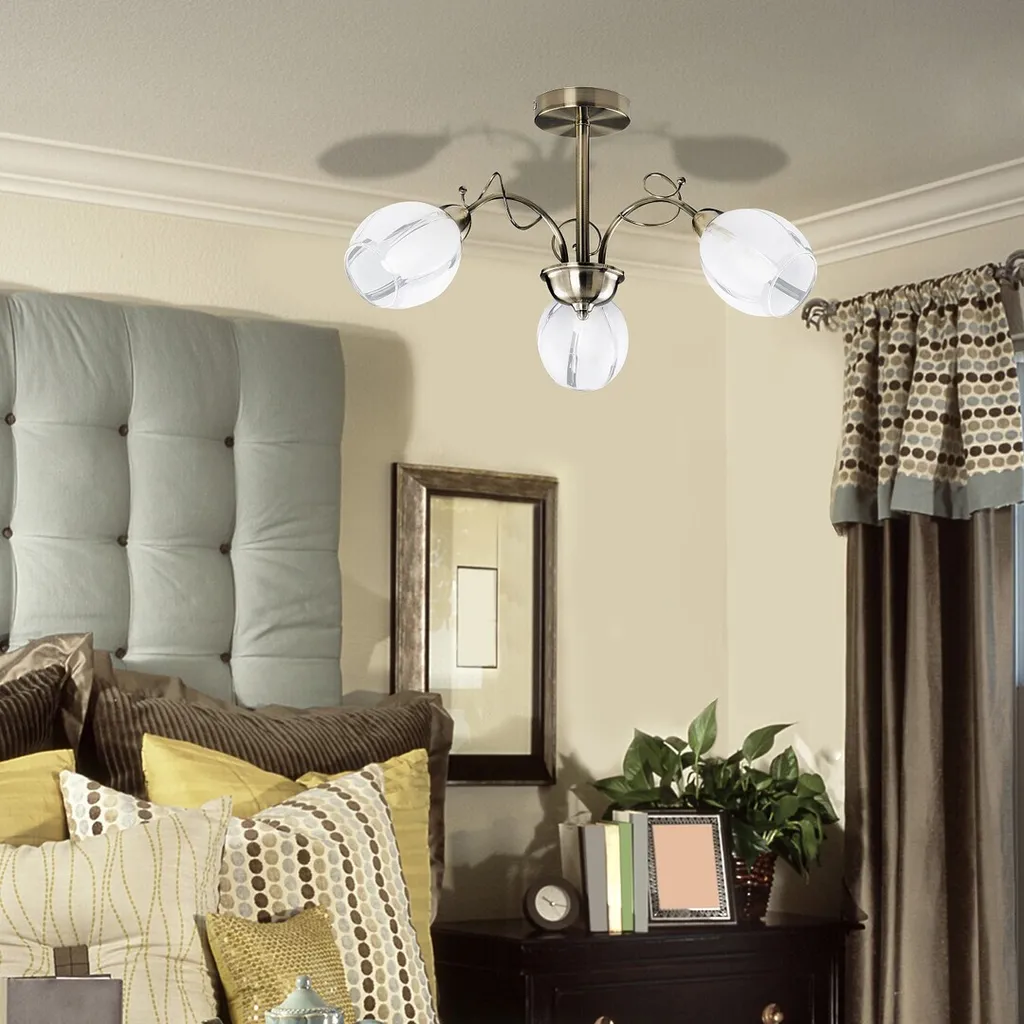 Plafonnier Joel Bronze 3x E27 - Solution Éclairage Puissant et Décoratif - 3