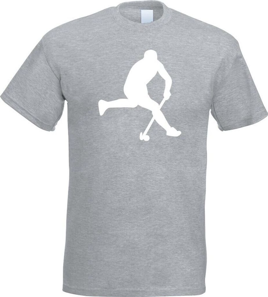 Kiwistar - T-Shirt - Graumeliert - Hockey Ball Sportler Figur Motiv Bedruckt Funshirt Design Print - mit Motiv Bedruckt - Funshirt Design - Sport -...