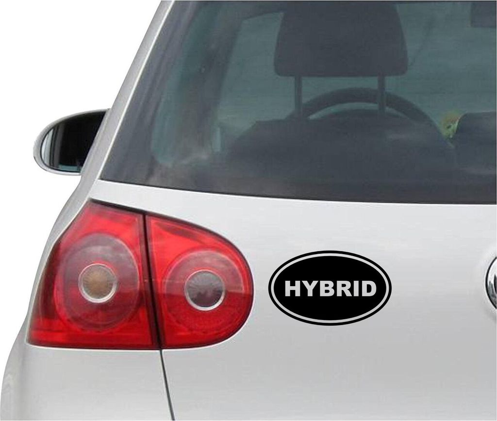 Aufkleber / Autoaufkleber - JDM - Die cut - HYBRID EURO OVAL - Prius - Folie Auto Decal Sticker - schwarz - 139mmx86mm