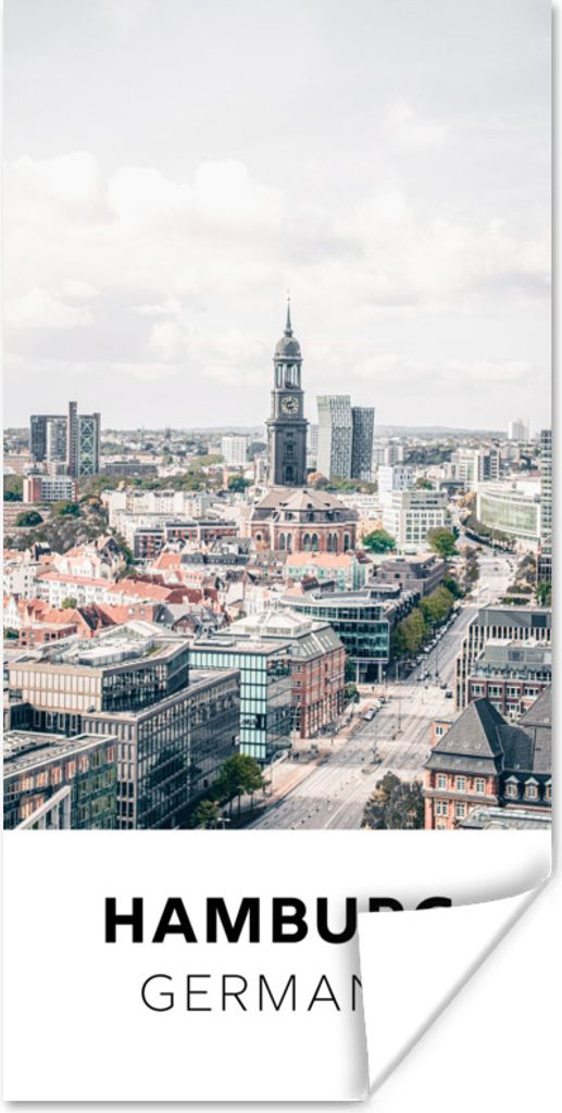 MuchoWow Poster Hamburg - Deutschland - Architektur 75x150 cm - Dekoration für die Wände