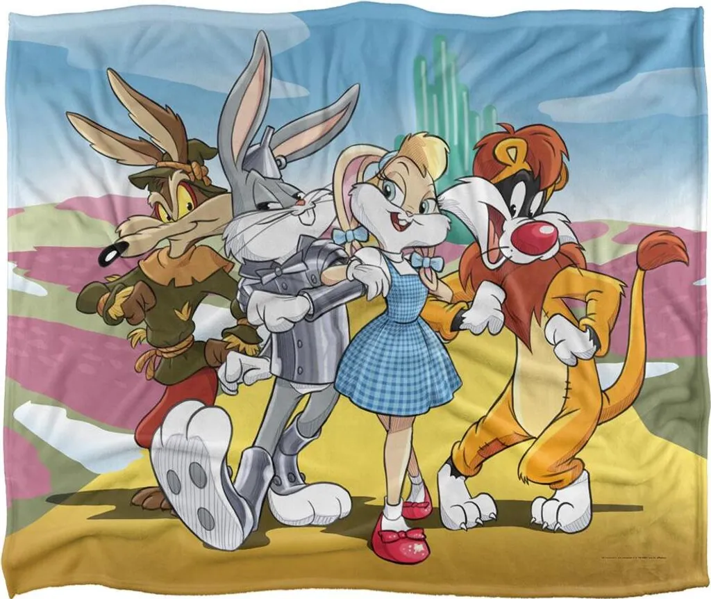 Plaid Looney Tunes Yellow Brick Road Multicolore TV18979 Très Doux