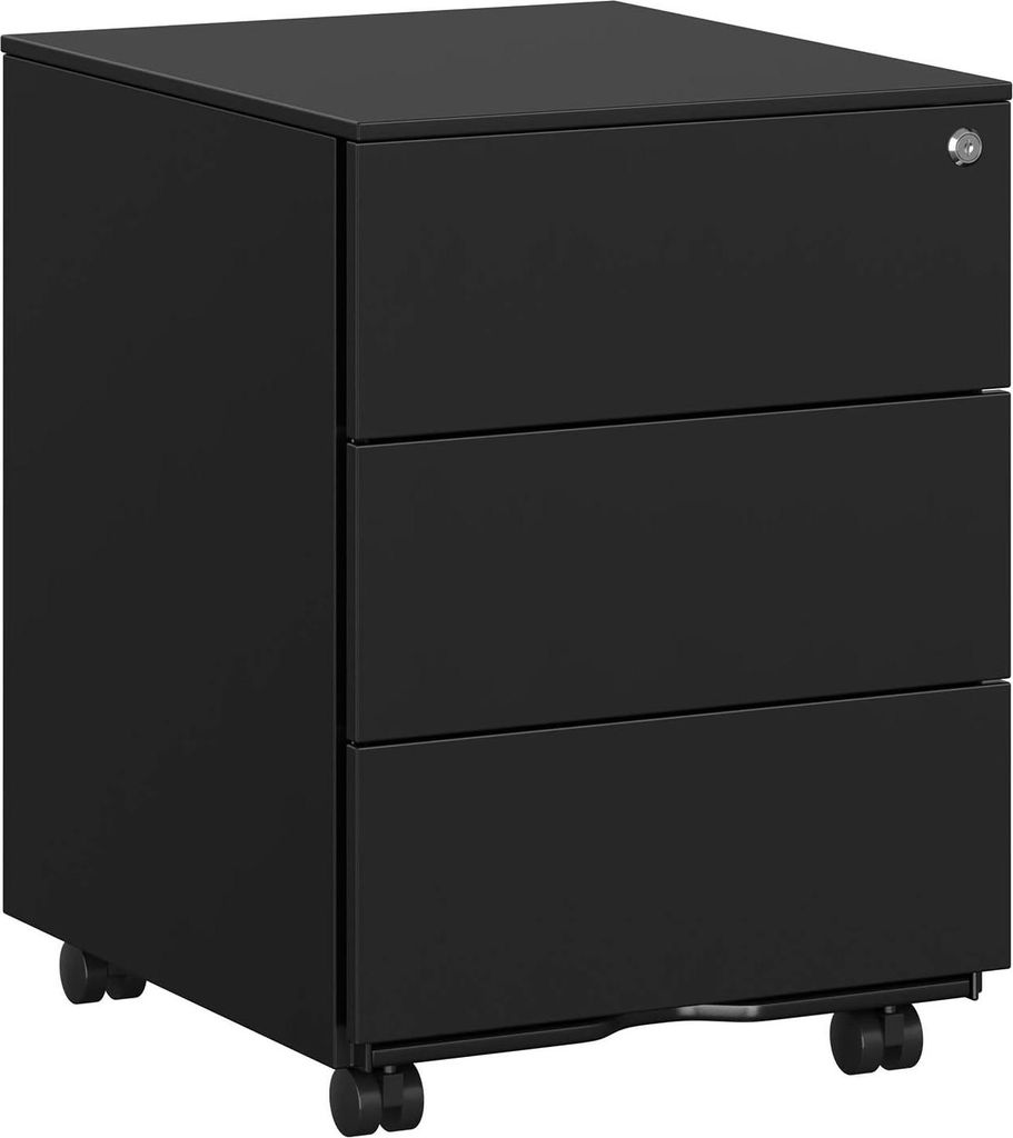Archivschrank - Ladeblock - mit 3 Schubladen - Schwarz