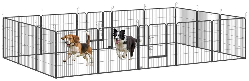 Parc pour chiots PawHut, 16 pièces, hauteur 80 cm, parc Image du produit 