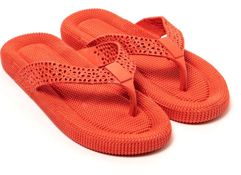 BRASILERAS Damen Sandalen mit rutschfester Sohle bequem schuhe für strand/schwimmbad/stadt granat 37 EU - UBFOPE