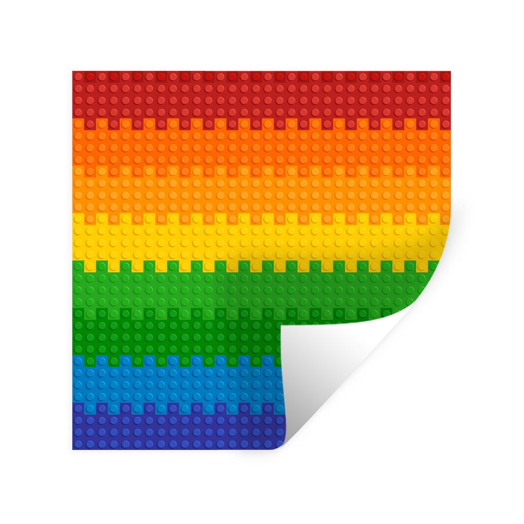 MuchoWow Wandtattoo Wandsticker Wandaufkleber Patoon - Regenbogen 100x100 cm Selbstklebend und Repositionierbar - Wierderverwendbar - Selbstklebend