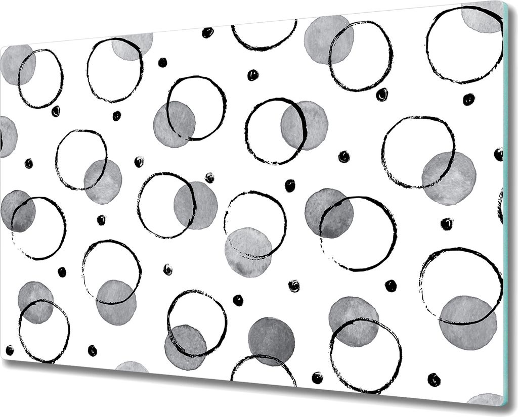 Herd-Abdeckplatte Glas Schneidebrett Ceranfeld-Abdeckung - 80x52 cm - Einfarbige Kreise