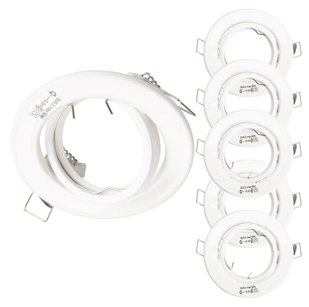 6x Einbaurahmen GU10 SET 3753 white 68mm inkl GU10 Fassung Produktbild 
