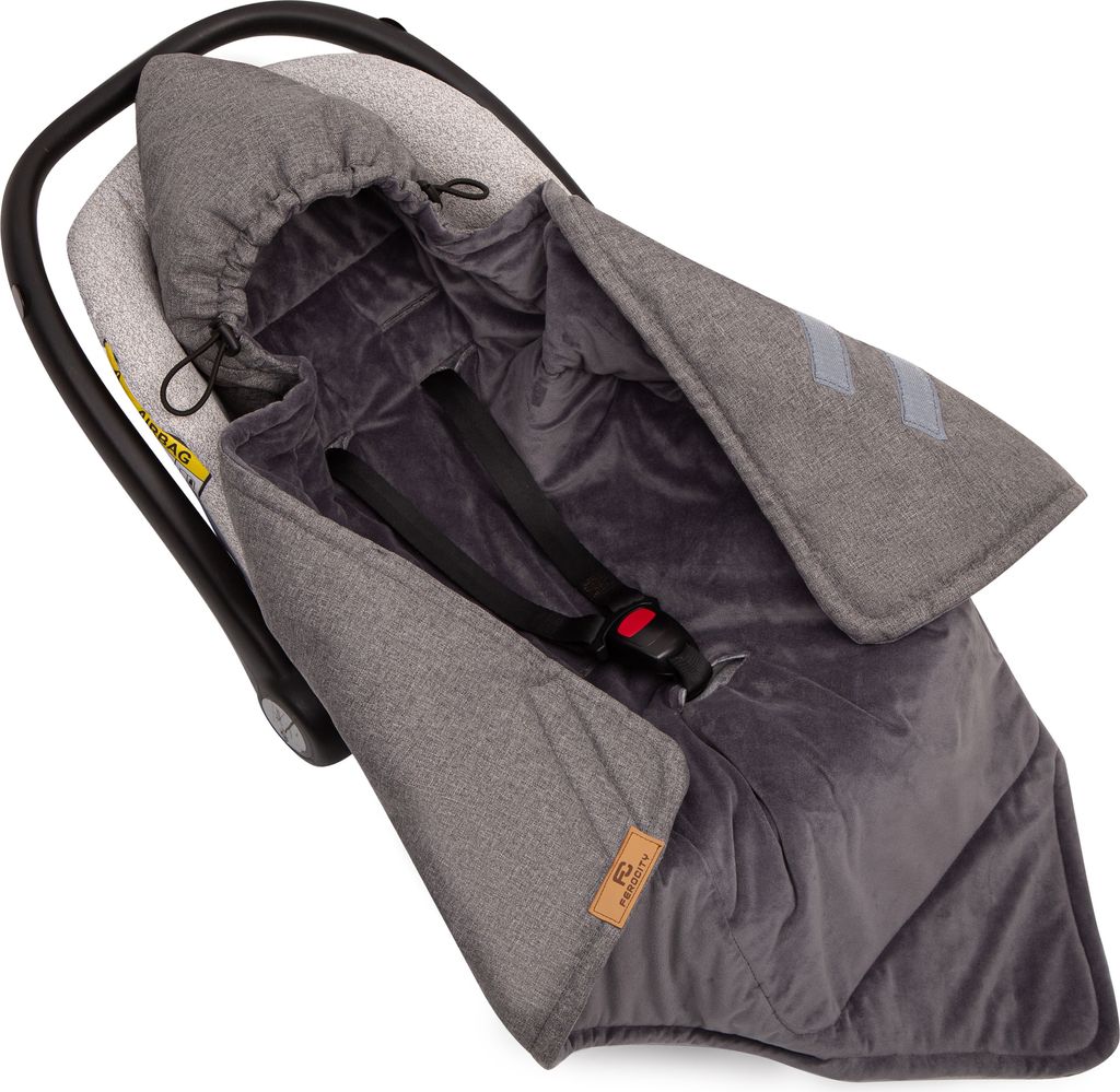 Baby Einschlagdecke zum Herbst Winter für Auto Kinderwagen Babyschale Neugeborene 0 - 9 Monate Maße 85 x 122 cm Farbe Grau Flachs [157]