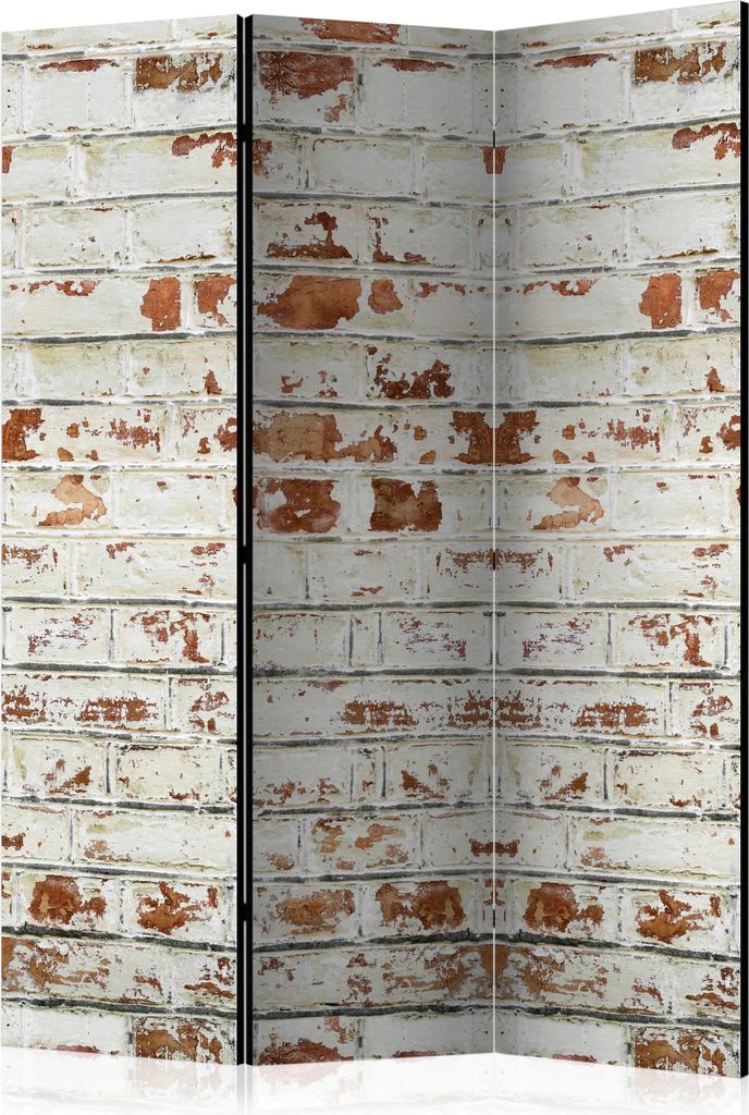 3-teiliger Doppelseitiger Vlies Paravent - Brick Story 135x172 cm Muster f-A-0730-z-b