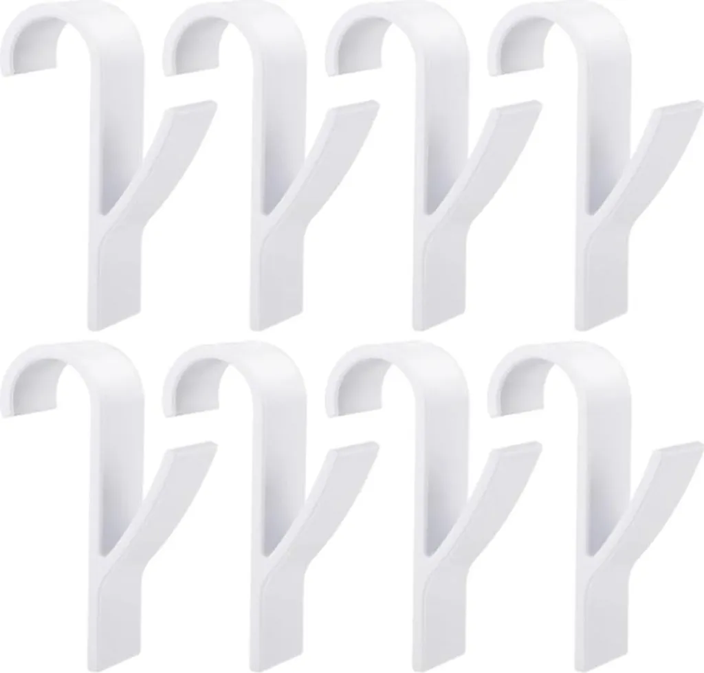 Porte-serviette pour radiateur rond blanc - Lot de 8 crochets robustes