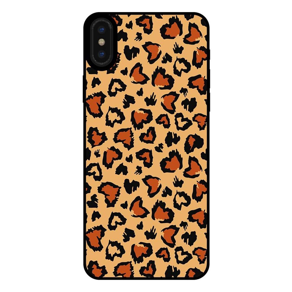 Smartphonica Handyhülle für iPhone X/Xs mit Tiger-Print - Panther Print Back Cover - Braun