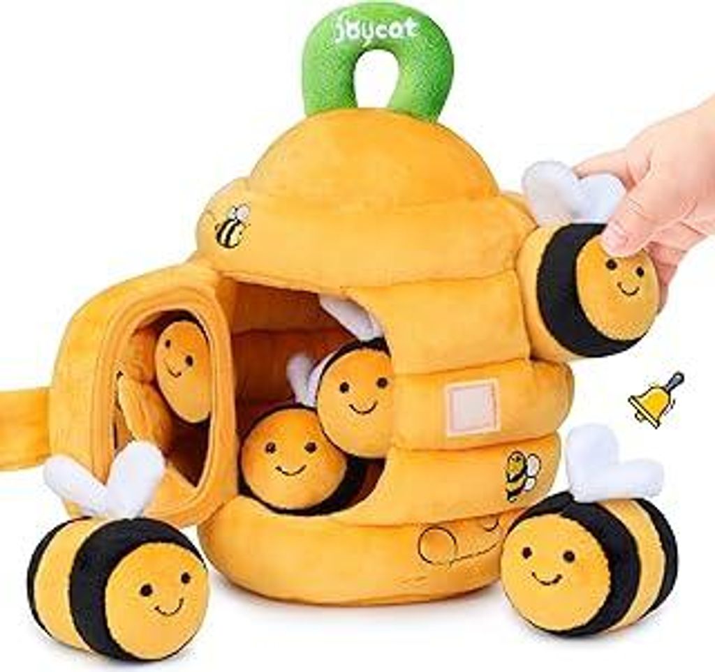 JoyCat Baby Spielzeug 6-12 Monate, Baby Bienenstock mit 5 Bienen Sensorik Spielzeug, Rassel, Spiegel, Montessori BabySpielzeug, Motorikspielzeug We...