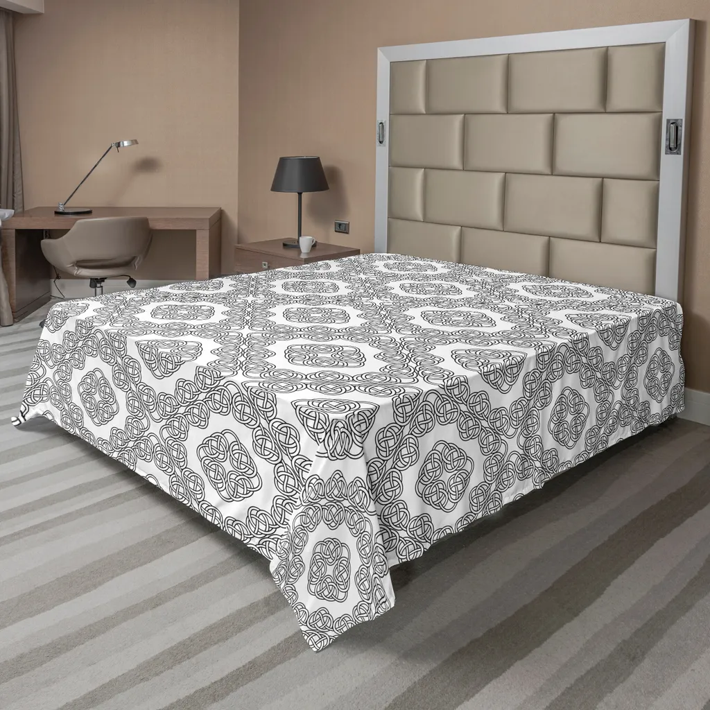Drap de dessus doux motif croix celtique 1 pièce pour lit décoratif