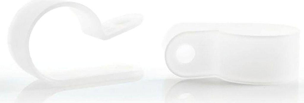 WKK Klemmschelle 9/16 Zoll - Rohrschelle für Kabel und Rohre, Schlauchhalter Wand, Polyamid transparent