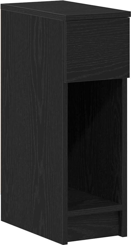 Nachttisch mit Schublade Schwarz Eichen-Optik 20x36x60 cm
