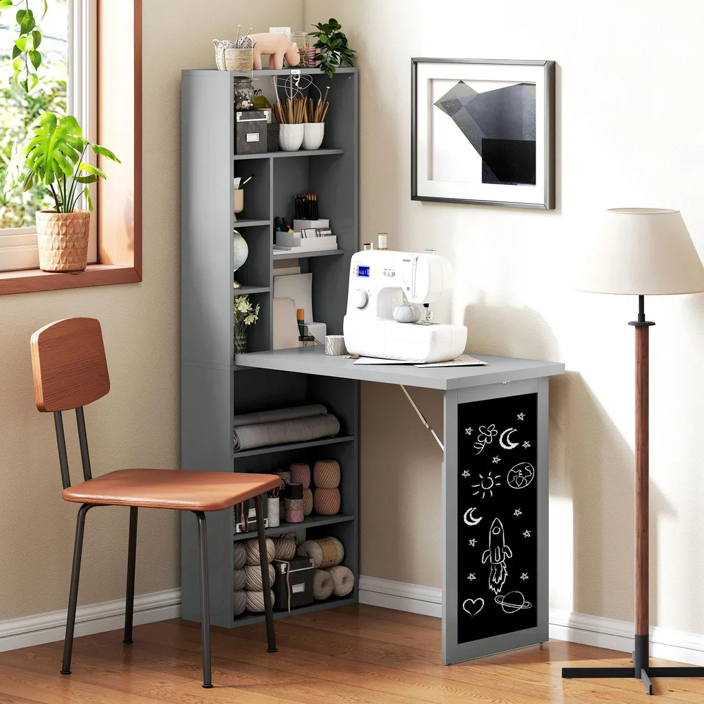 Bureau Rabattable Mural pour Petit Espace - Solution de Rangement Malin - 11