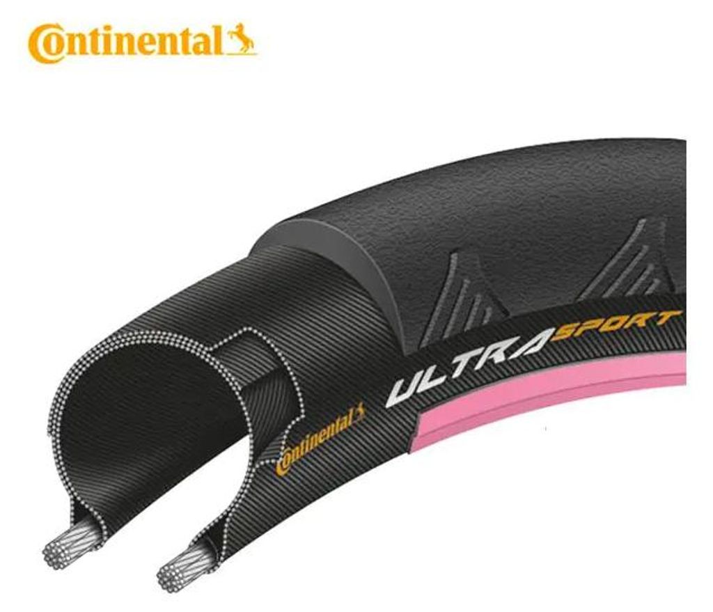 Continental 23-622 Ultra Sport 2 schwarz-rosa Falte 0150131