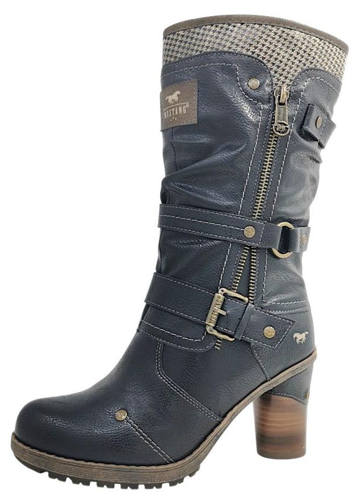 Mustang - Bottines zippées, tige haute, noires, pour le Image du produit 