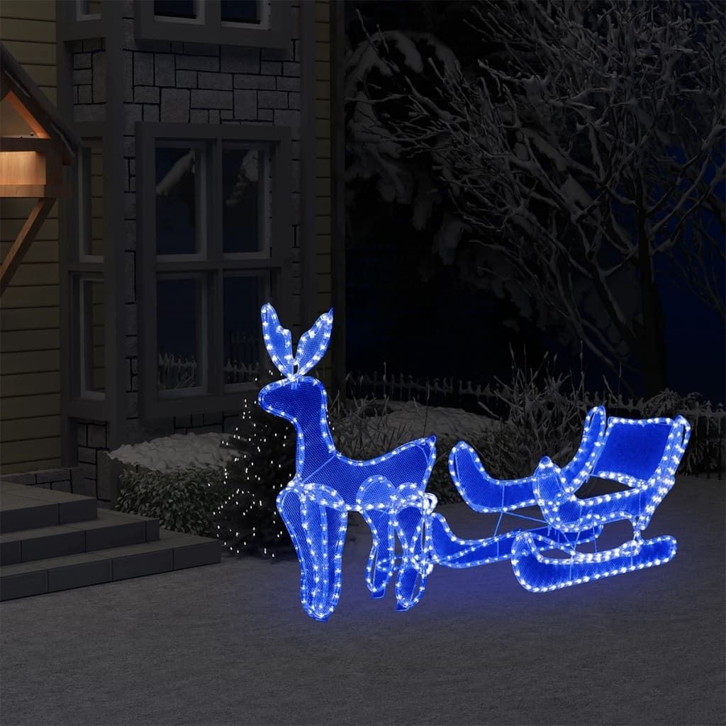 vidaXL LED-Rentier mit Schlitten und Mesh 432 LEDs Produktbild 