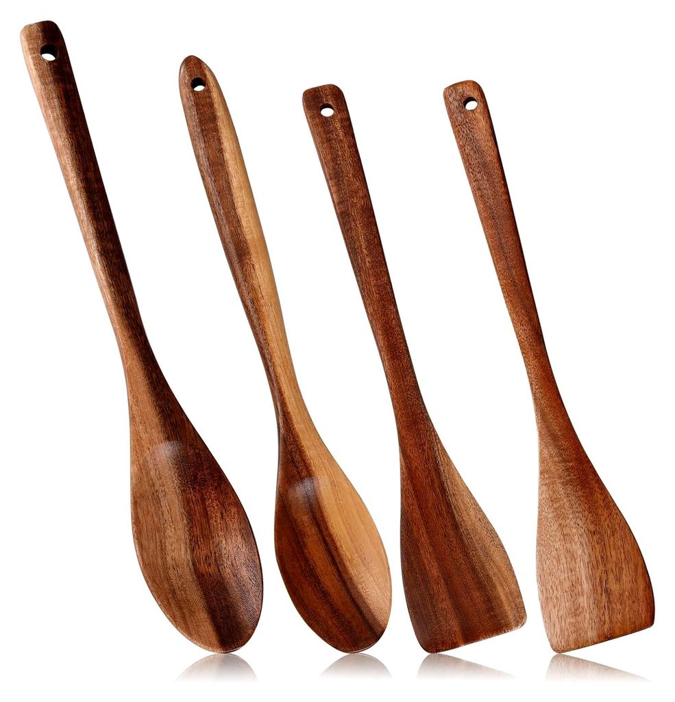 4-teiliges Set Holzkochlöffel und Holzspatel für die Küche