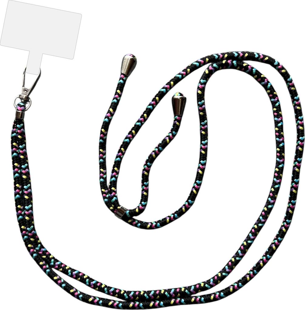 Smartphonica Telefonkabel Universal - verstellbare abnehmbare Schnur für Mobiltelefon - 150 CM - Telefonkette Schwarz Rosa Blau Gelb