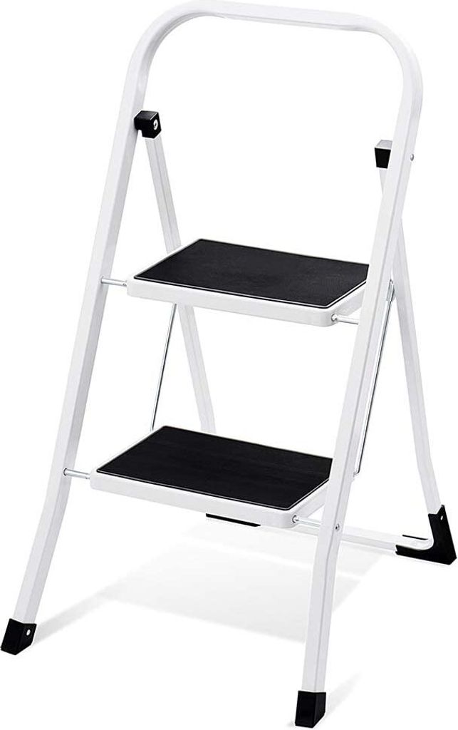 House Day 2 Stufen Trittleiter klappbare Trittleiter 55cm (B) x 82cm(H), Klapptritt, Stehleiter, rutschfest, bis zu 150kg belastbar