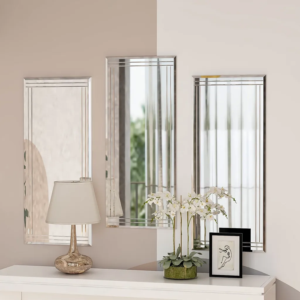 Triptyque de Miroirs Muraux Design Mini Buhem en Verre et MDF de 70 cm - 3