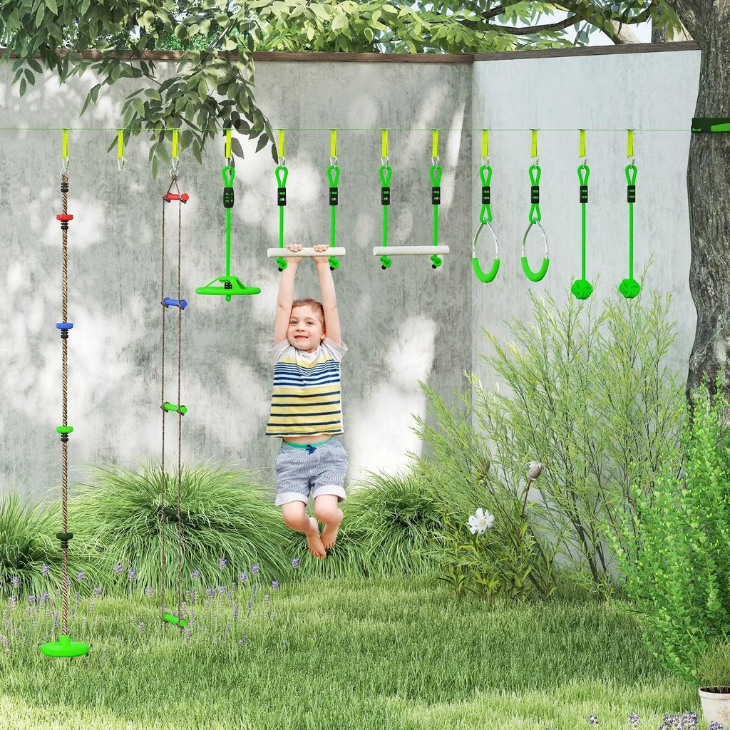 AIYAPLAY Ninja Warrior Parcours Obstacles Enfants 10m avec Accessoires - 2