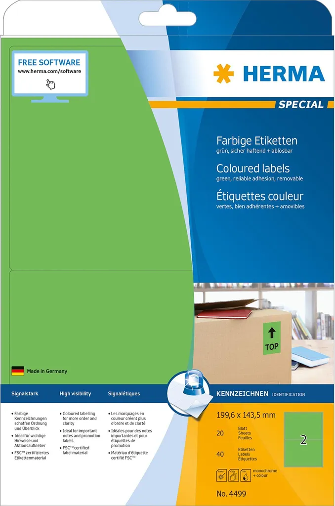 Etichette Creative Verdi HERMA 4499 | 199,6x143,5 mm Matt Paper