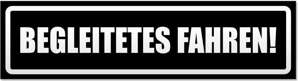 Kiwistar Begleitetes Fahren invertiert Magnetschild Schild magnetisch - 45cm Schwarz - Magnetfolie für Auto PKW Kfz