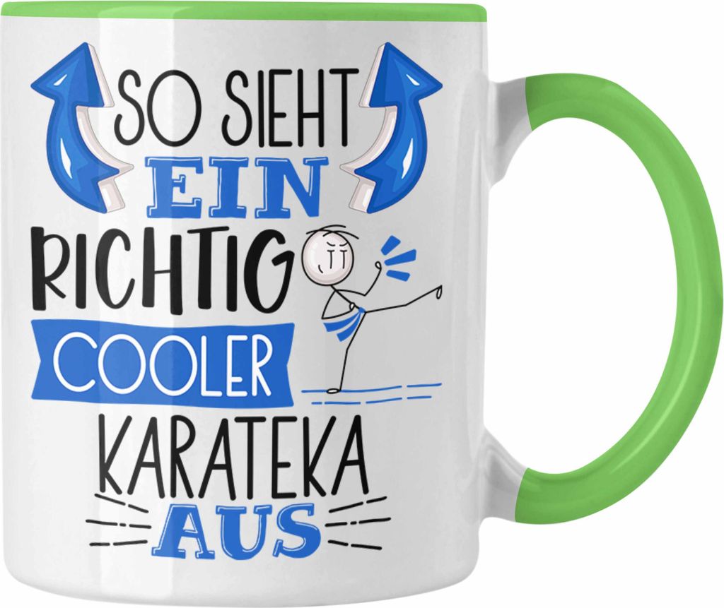 Trendation - Karateka Tasse Geschenk So Sieht Ein RIchtig Cooler Karateka Aus Geschenkidee Lustiger Spruch Geburtstag Becher Kaffeetasse Karate (Gr...