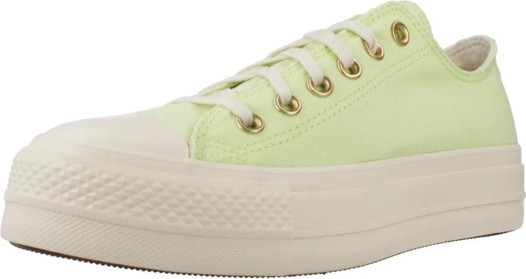 Converse All Star Lift Ox Vertes : Chaussures à Semelle Épaisse en Toile