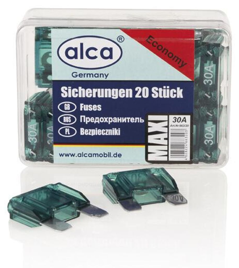 alca® Maxi-Sicherung 30A; 20 St. Economy Box 32 V Farbe - Produktbild 