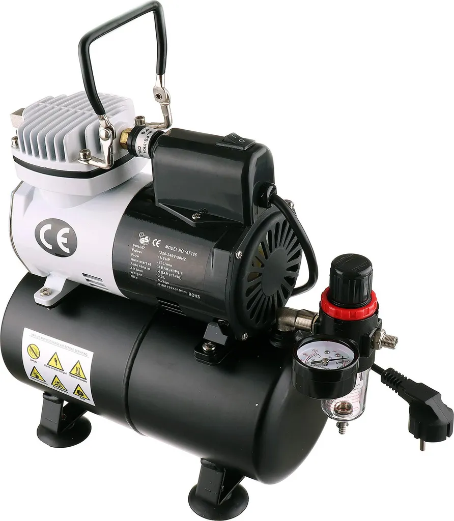 Compresseur Airbrush AF-186 sans Huile pour un Flux d'Air Constant