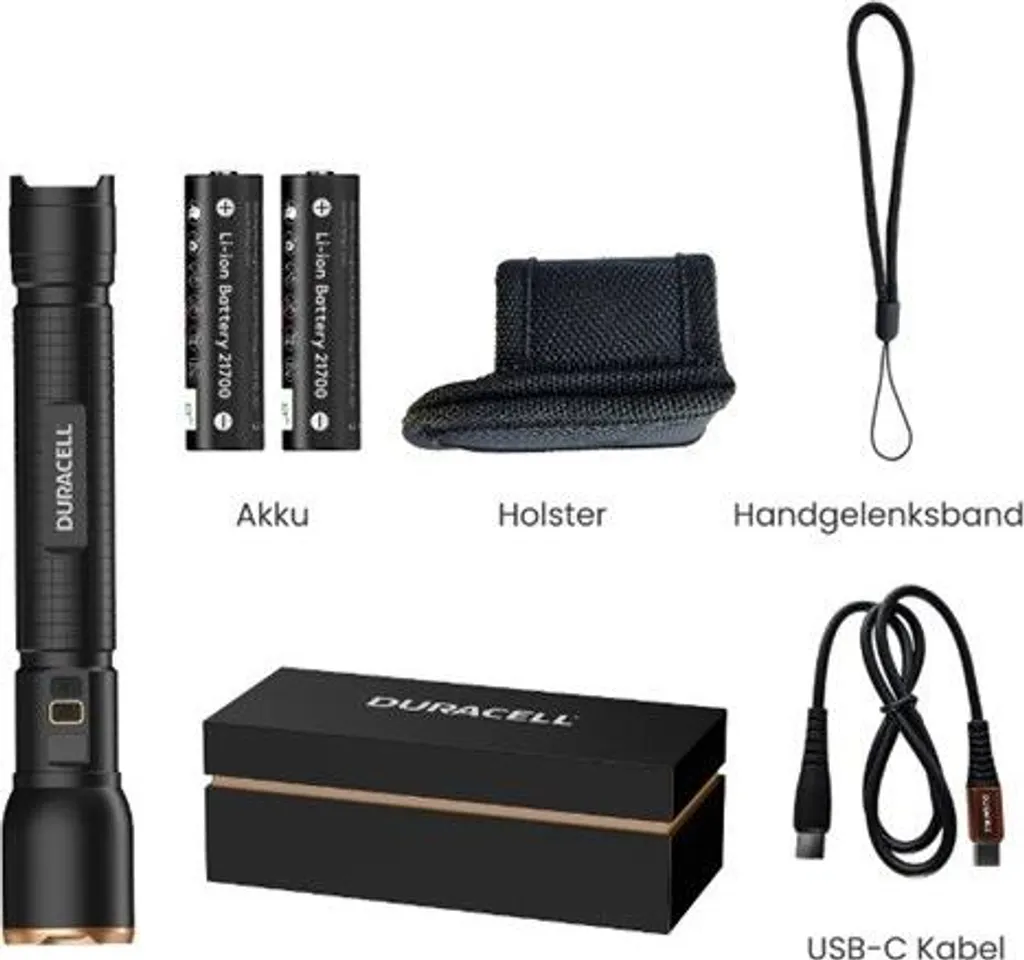 Projecteur LED rechargeable Duracell DF6000R puissant en boîtier noir