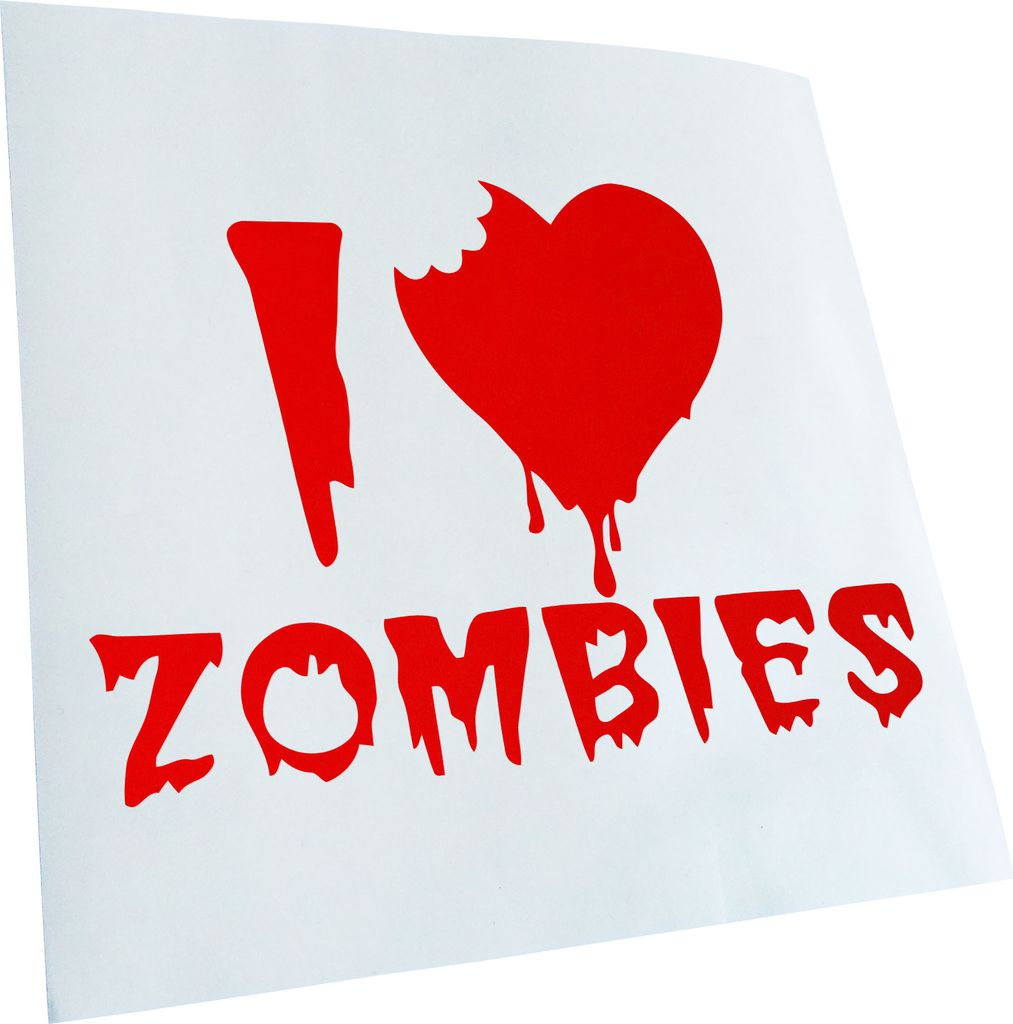 Kiwistar - Autoaufkleber - I Love Zombies Heckscheibe - Aufkleber für Auto Kfz Fahrrad, LKW, Truck Mofa