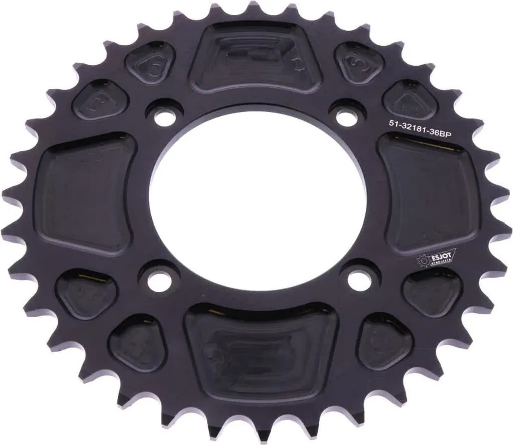 Couronne Moto 36 Dents Pas 520 Aluminium Noir pour Kit Chaîne Performance