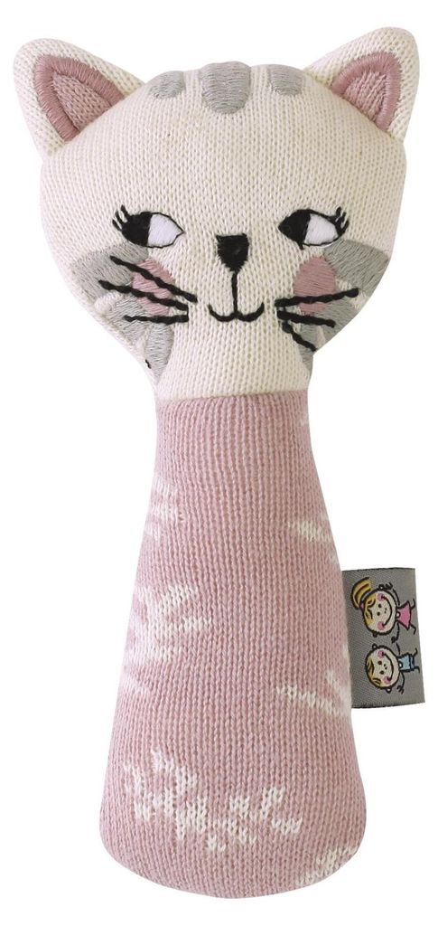 Für Kinder, Rassel kätzchen Tricot - Rose | by SEVIRA KIDS