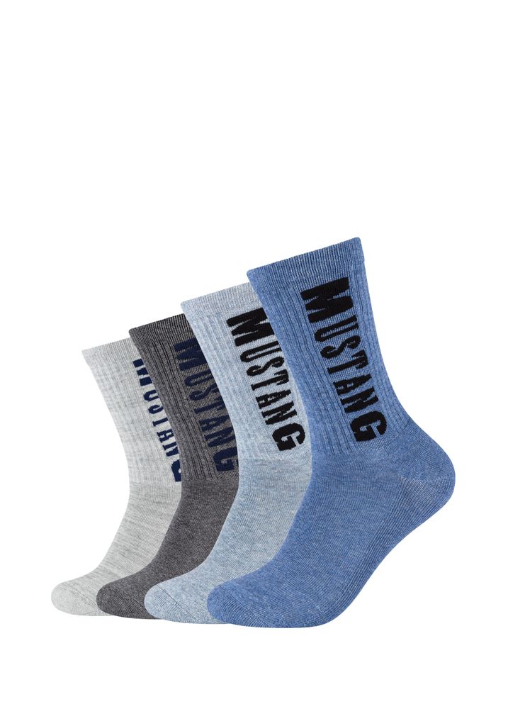 Mustang Tennissocken 4er-Pack True Denim Organic Baumwolle mit angenehmer Baumwolle denim mix 43-46