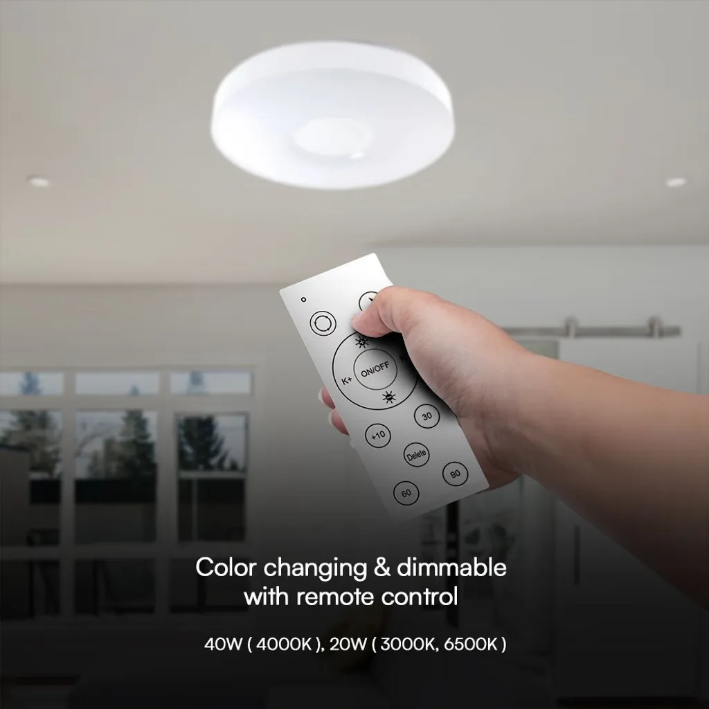 Plafoniera LED, telecomando, cambio colore, D 39 cm - 8