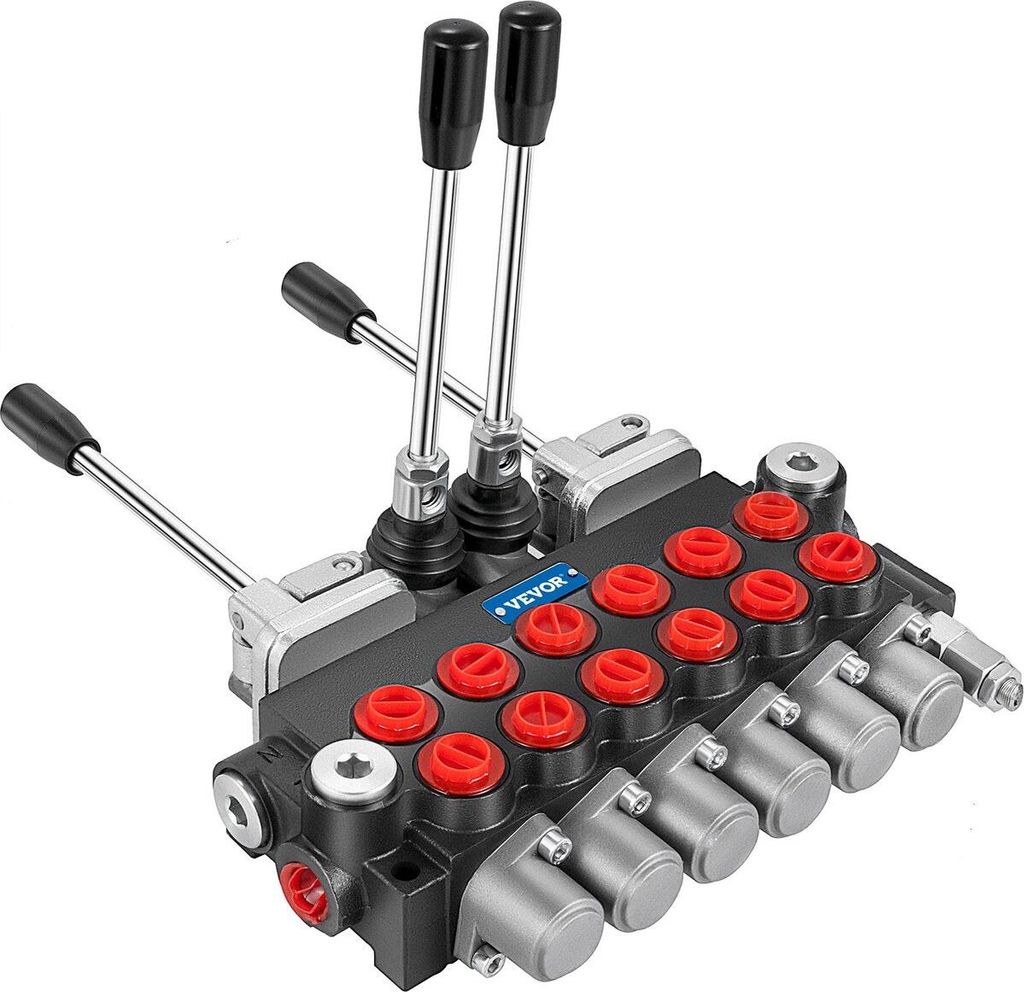 Hydraulisches Wegeventil, 6-Spulen-Hydraulikventil, 11 GPM Hydraulikventil für Lader, 4500 PSI Wegeventil, Hydraulikventile und Steuerungen für T...