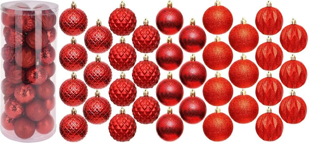 Lot de 35 boules de Noël 6 cm incassables pour décoration de fête - 9