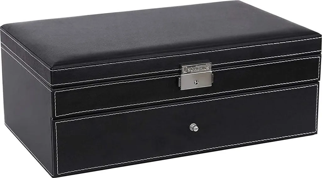 Coffret à Bijoux velours avec compartiments montres - Écrin de rangement