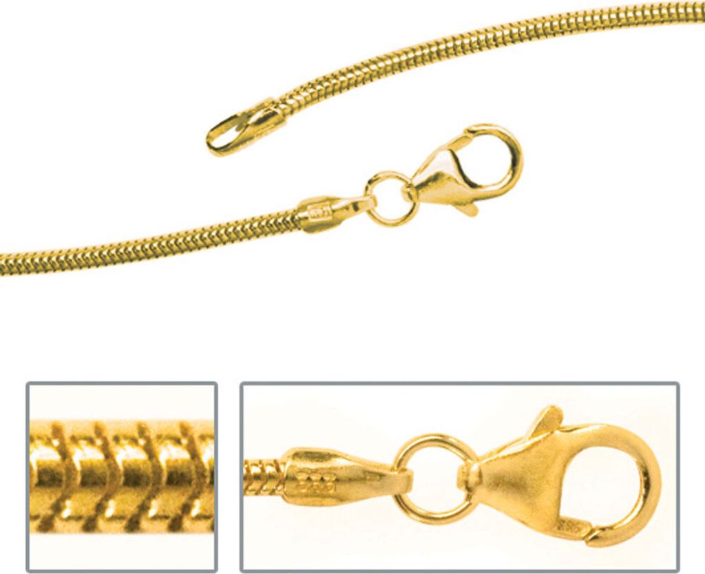 JOBO Schlangenkette 333 Gelbgold 1,4 mm 42 cm Gold Kette Produktbild 
