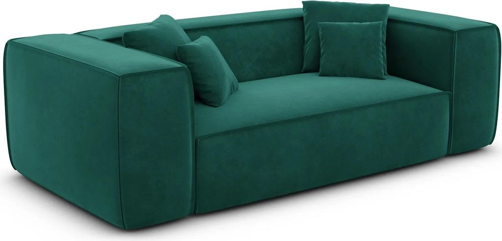 Samtstoff 2-Sitzer Couch Arelia Smaragdgrün