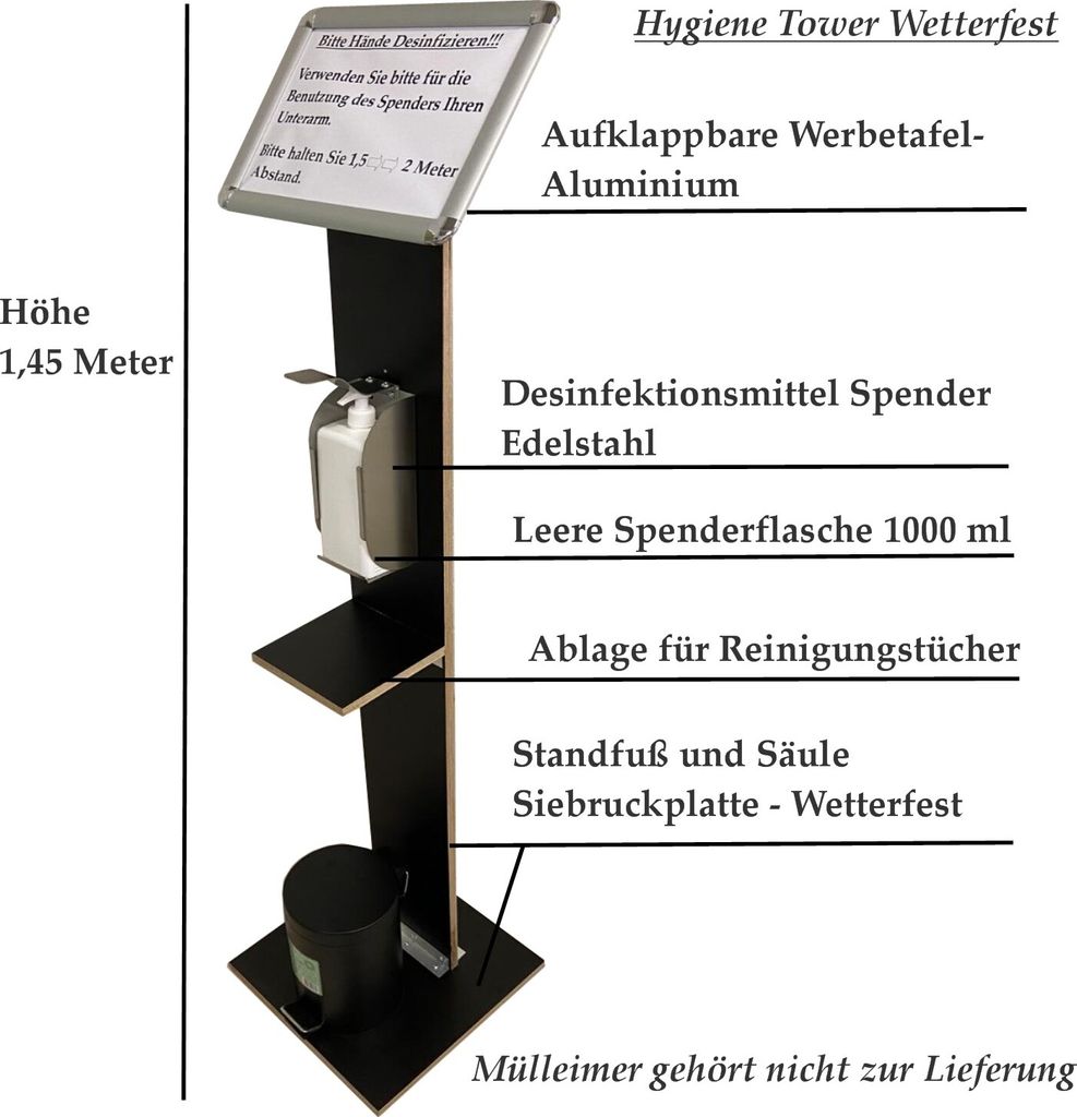 Desinfektionsspender Ständer Handdesinfektionmittel Desinfektionsmittelspender Spender Hygiene Desinfektionsmittelständer Hygiene Spender Handspe...